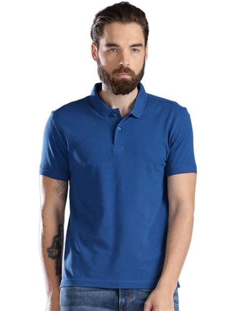 Fastoche Men Blue Cotton Polo Tshirt Size M Jiomart