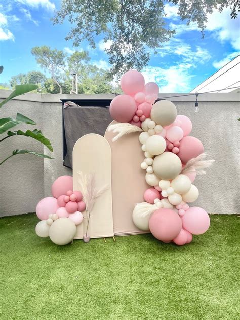 Dusty Pink Balloon Garland Kit Boho Bridal Shower Dusty Rose White Sand