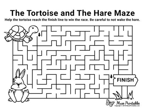 Free printable The Tortoise and the Hare maze. Download it at https ...