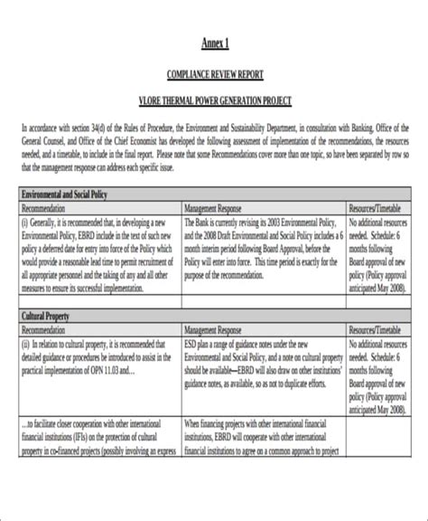 Compliance Report Template - 13+ Free Word, PDF, Google Docs, Apple ...