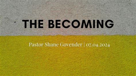 The Becoming Pastor Shane Govender Youtube