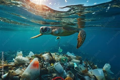 Ocean pollution due to plastics. Images depicting the harmful impact of ...