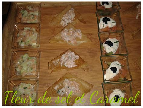 Fleur De Sel Et Caramel Amuse Bouches Au Saumon Fum Et Feuille De Brick