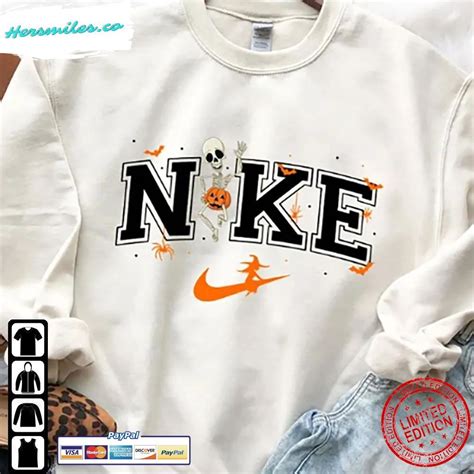 Nike Halloween Skeleton Pumpkin Sweatshirt T Shirt Hersmiles