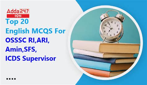 Top 20 English MCQS For OSSSC RI ARI Amin SFS ICDS Supervisor 30