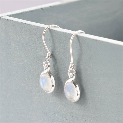 Sterling Silver Moonstone Oval Earrings By Martha Jackson Sterling Silver