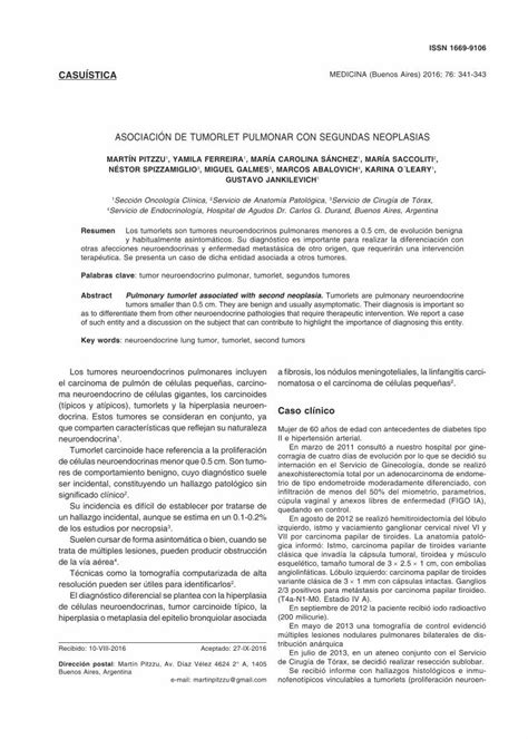 PDF ASOCIACIÓN DE TUMORLET PULMONAR CON PDF fileASOCIACIÓN DE