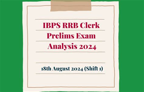 Ibps Rrb Clerk Prelims Exam Analysis Today August Shift