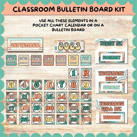 Retro Groovy Classroom Decor Bundle Classroom Bulletin Board Kit