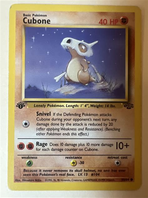 Pok Mon Tcg Cubone Jungle Regular St Edition Common Ebay