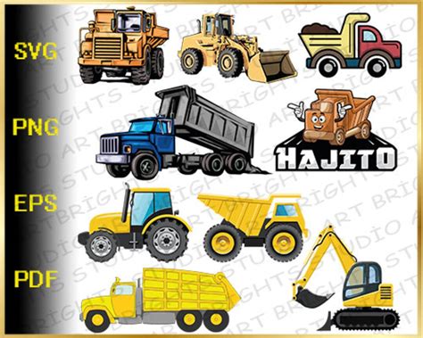 Construction Trucks Svg Bundle Pickup Truck Svg Digger Svg Etsy