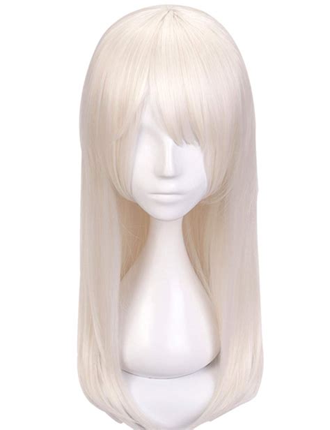 Amazon Anogol Hair Cap Blonde White Long Silk Straight Wavy