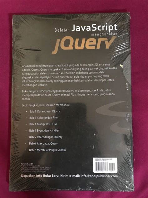 Buku Belajar Java Script Menggunakan JQuery Buku Alat Tulis Buku Di