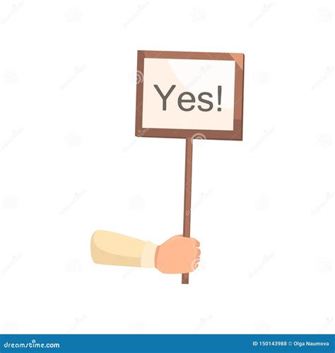Wood Sign Board For Ballot Or Election With Yes Word Stock Vector