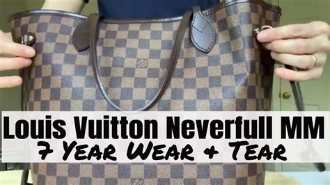 Louis Vuitton Lv Neverfull Mm Wear And Tear Year Old Bag Damier