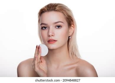 Cute Beautiful Natural Blonde Cleaning Face Stock Photo Shutterstock