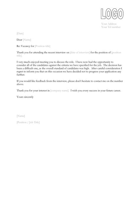 Thank You Letter After Not Getting The Job Database Letter Template