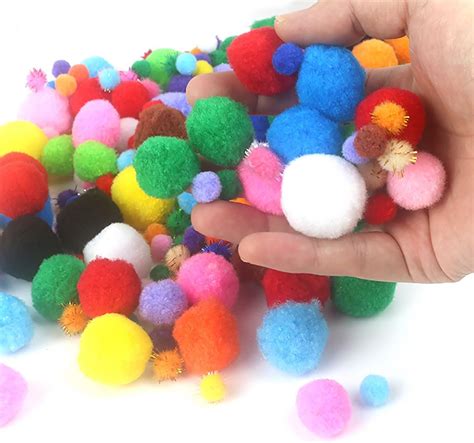 900 Pompones Para Manualidades Pompones En Colores Surtidos Brillantes Y Llamativos Pompones