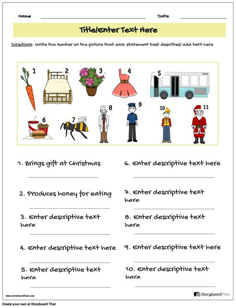 Free Vocabulary Worksheet Templates at StoryboardThat - Worksheets Library