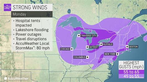 Damaging Wind Gusts Threaten Northeastern Us To Start The Week