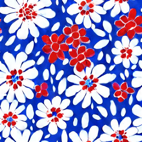 Red White And Blue Flowers Background Graphic · Creative Fabrica