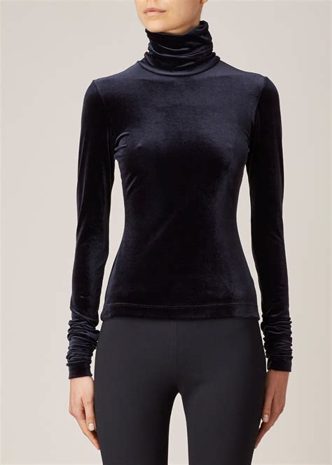 Mm6 By Maison Martin Margiela Black Velvet Turtleneck In Black Lyst