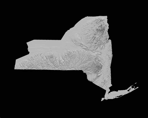 New York State Topographic Map 3D Model Stl for CNC Carving - Etsy