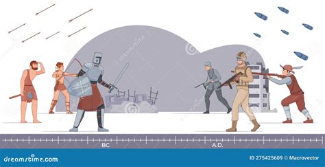 War Evolution Timeline Composition Stock Illustration - Illustration of ...