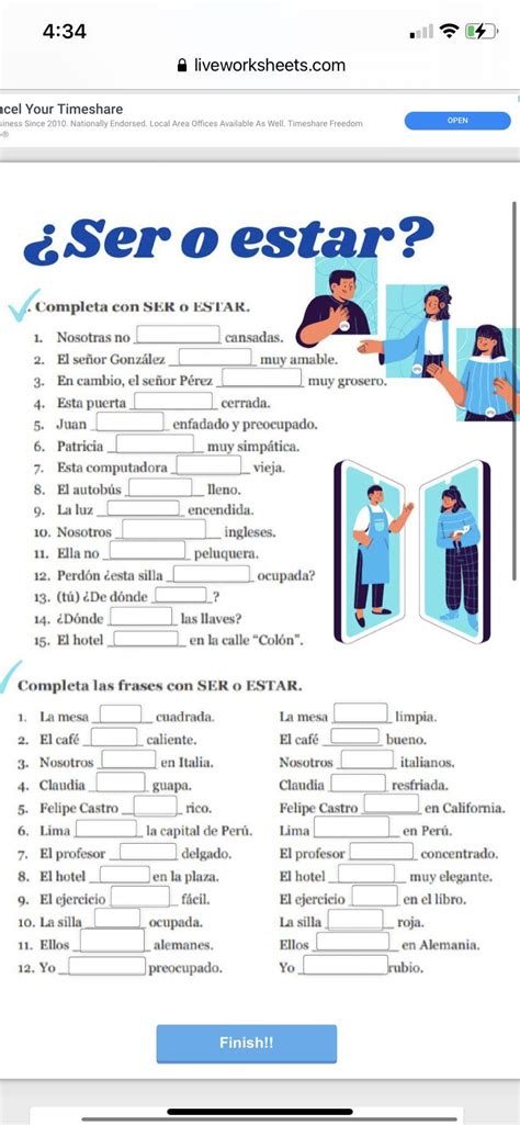 Ser Estar Worksheet Answers Englishworksheetmyid