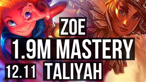 Zoe Vs Taliyah Mid M Mastery Games Godlike Rank