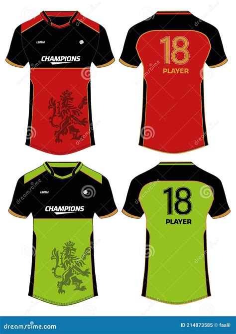 Sports Jersey T Shirt Design Concept Vector Template, Cricket Jersey Concept with Front and Back ...