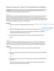 Module 03 Assignment Apply CPT Coding Guidelines And Modifiers Pdf