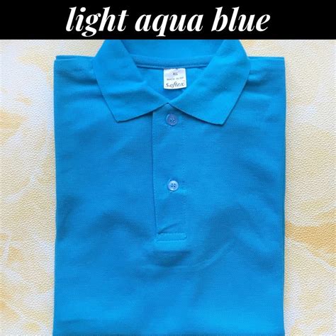 Softex Unisex Plain Polo Shirt Honeycomb Collared Shirt Light Sky