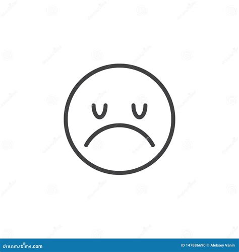 Linear Disappointed Emoji Icon From Emoji Outline Collection Thin Line