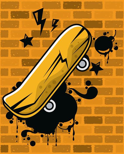 graffiti urban style poster with skateboard 2470937 Vector Art at Vecteezy