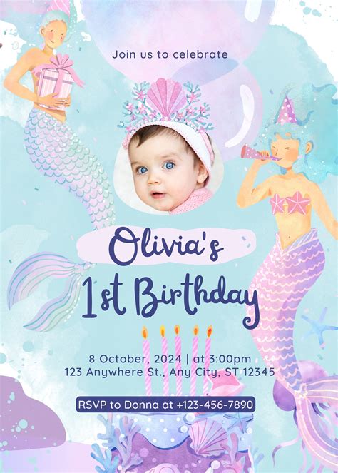 First Birthday Invitation Card Birthday Invitation Card Printable Birthday Invitation Card