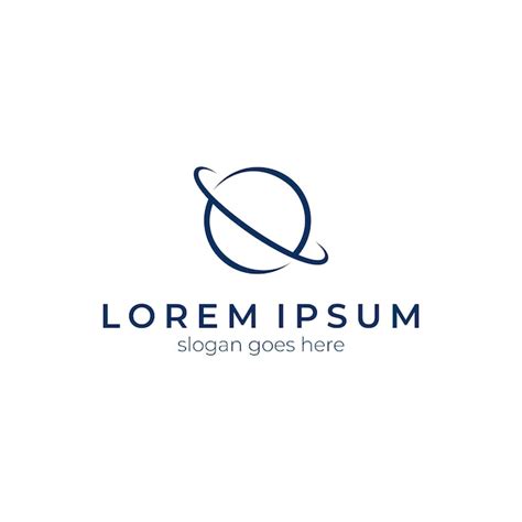 Logotipo Minimalista Planeta Saturno Logo Vector Vetor Premium