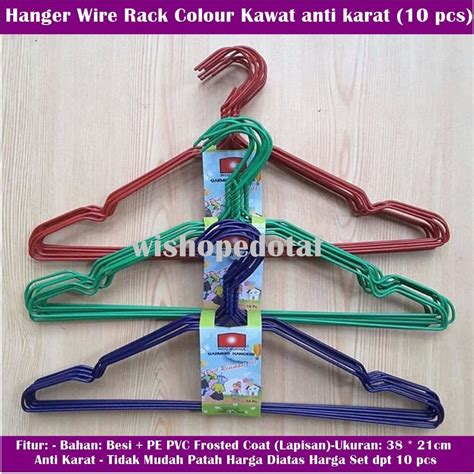 Gantungan Baju Hanger Kawat Coating Warna Lapis Anti Karat Pcs