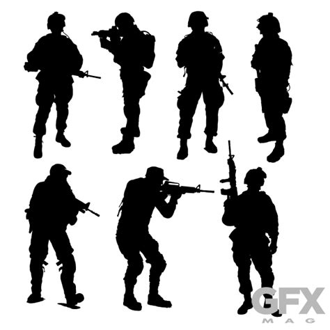 soldier silhouette free vector - Clip Art Library