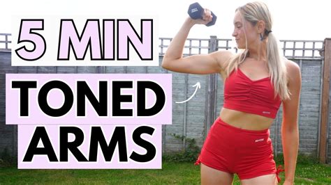 5 Min Toned Arms Workout With Dumbbell S No Repeats Youtube