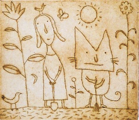 A day in the garden - Michael Leunig - Chrysalis Gallery