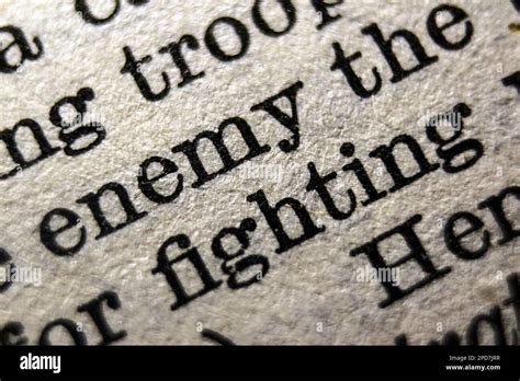 Definition of word enemy on dictionary page, close-up Stock Photo - Alamy