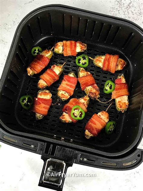 Air fryer bacon wrapped Jalapeño poppers Air Fryer Yum