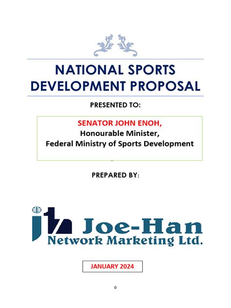 National Sports Development Proposal I Pdf Sports Economies