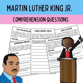 Martin Luther King Jr Reading Comprehension Passages And Activities