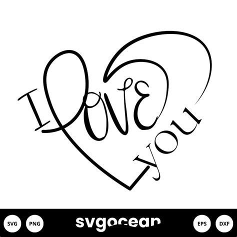 I Love You Svg Vector For Instant Download Svg Ocean — Svgocean