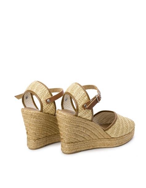 Sandalias Cuña Esparto Beige PERA LIMONERA