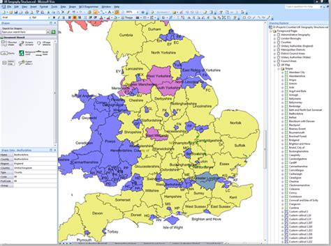 Uk Counties And Boroughs Map Shapes For Visio Bvisual