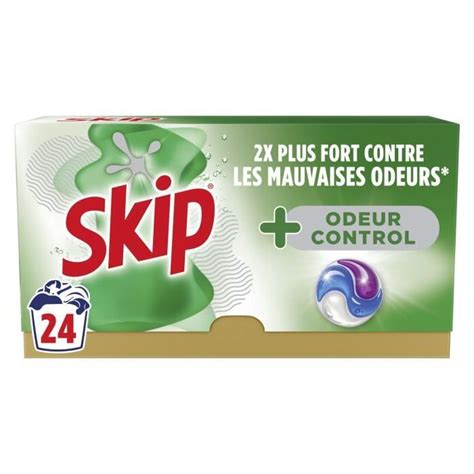 LOT DE 2 SKIP Lessive Capsules 3 en 1 Anti Odeur Control boîte de