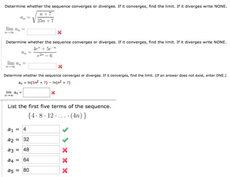 Solved Determine Whether The Sequence Converges Or Diverges If It